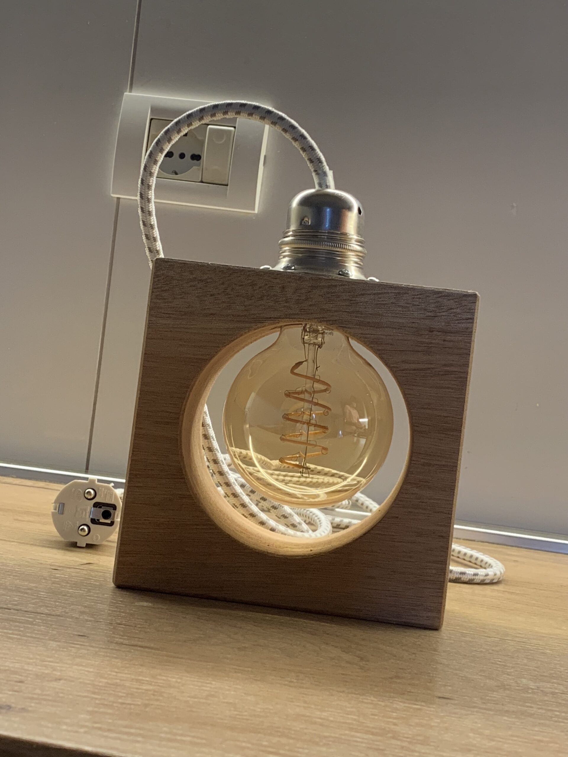 Handcrafted Decorative Wooden Lamp - Image 7