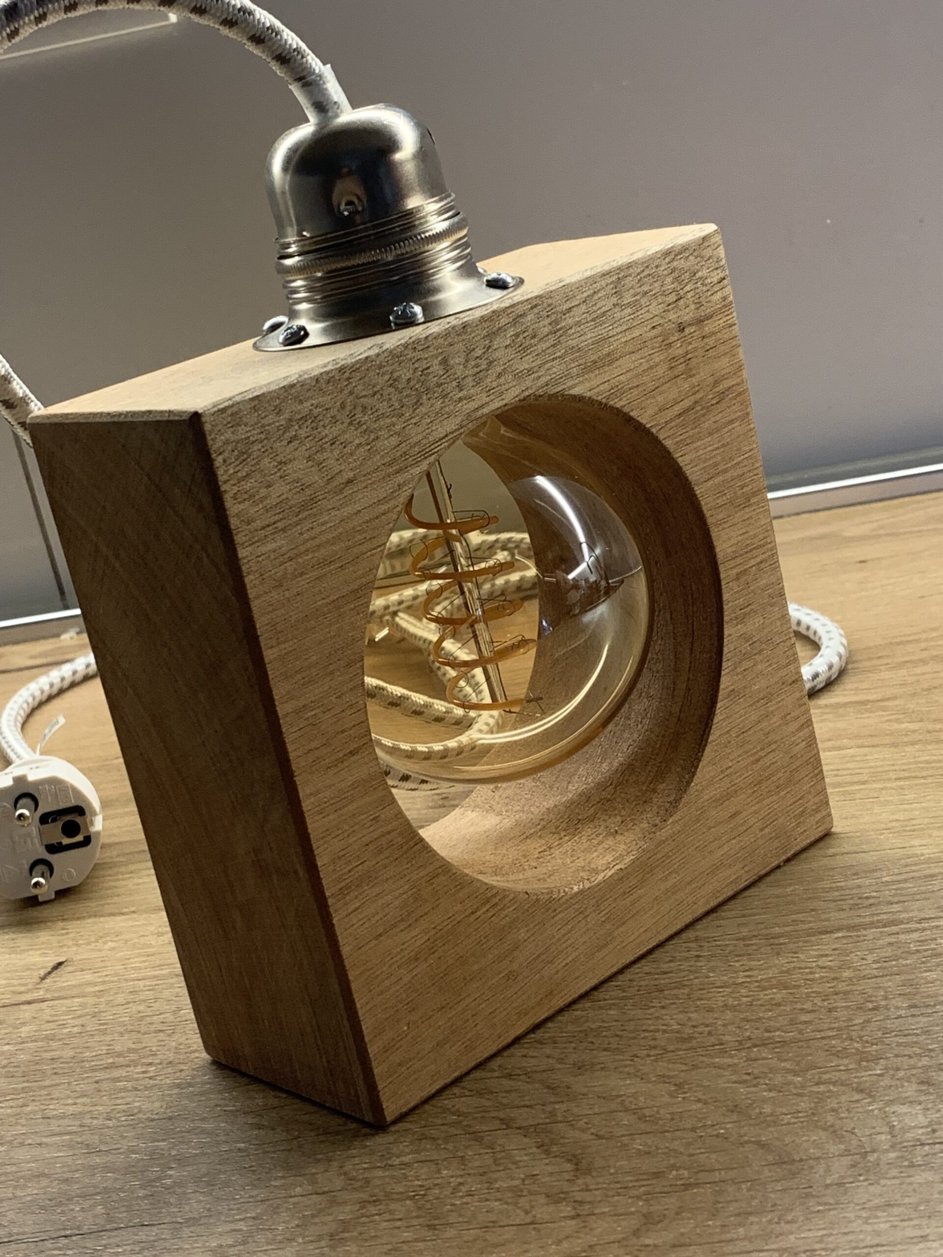 Handcrafted Decorative Wooden Lamp - Image 3