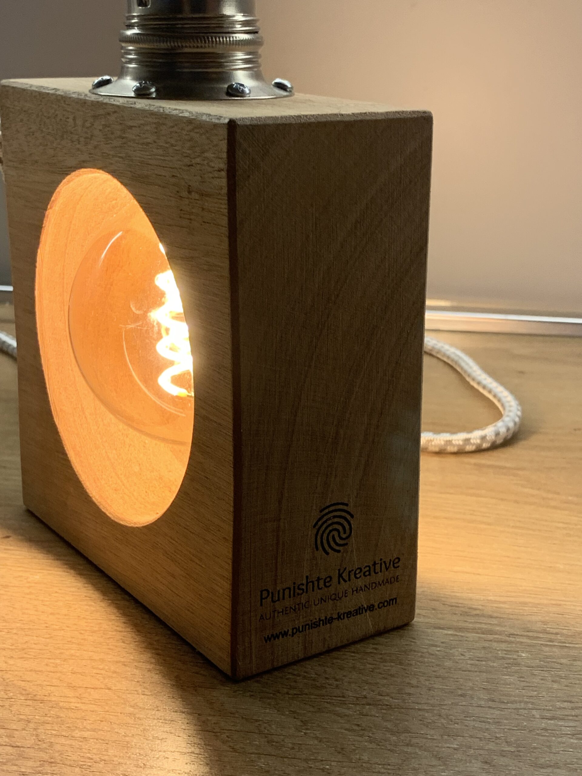 Handcrafted Decorative Wooden Lamp - Image 5