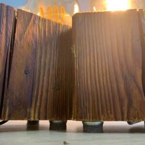 "Cube" Rustic Solid Wood Table Lamp – Industrial Vintage Style