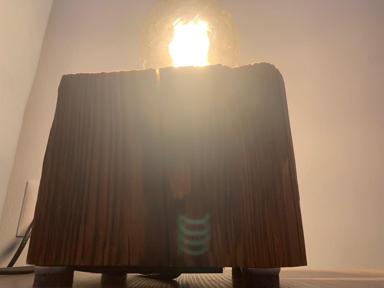 Handmade Natural Wood Table Lamp – Unique Rustic Home Decor - Image 6