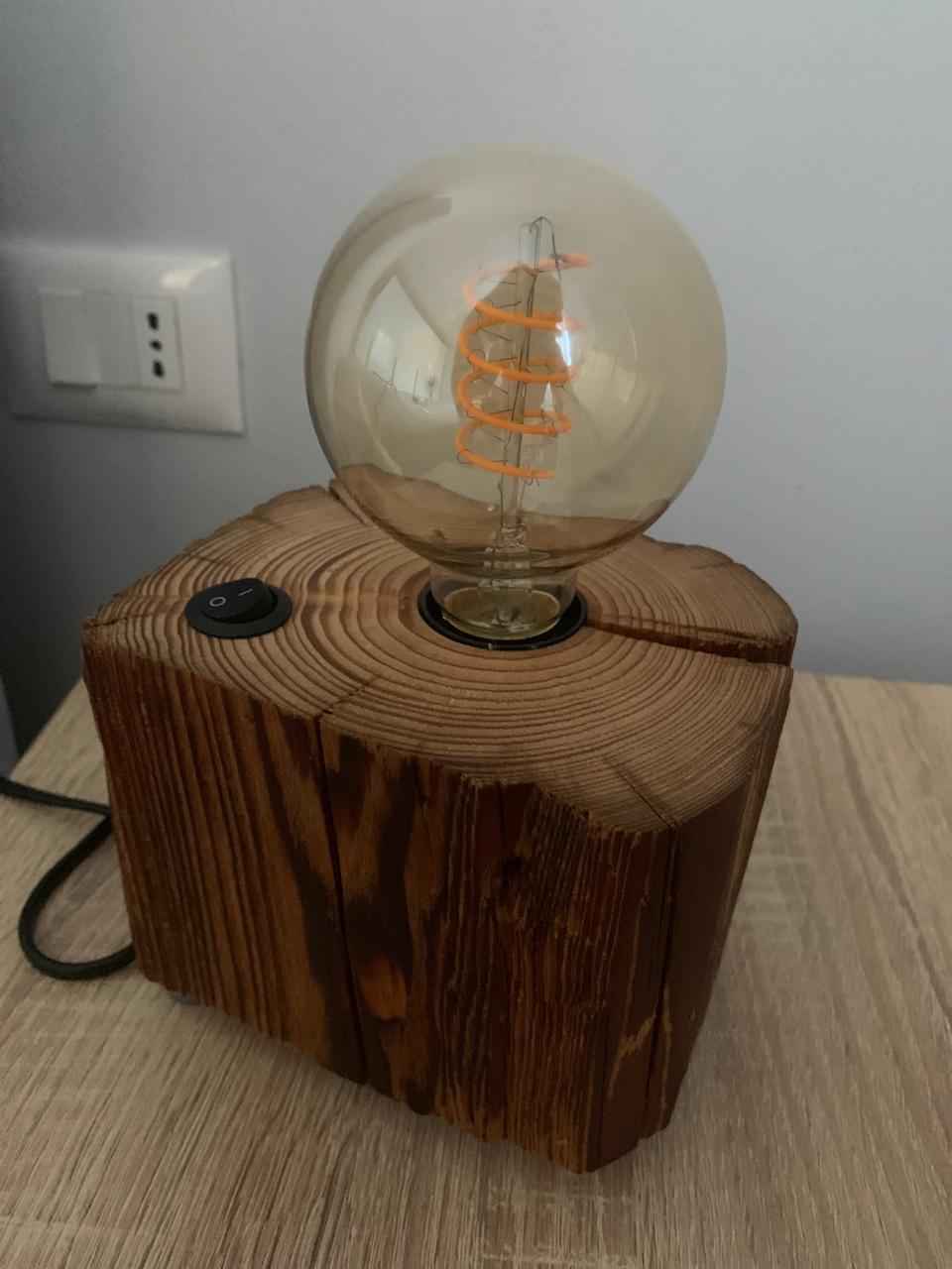 Handmade Natural Wood Table Lamp – Unique Rustic Home Decor - Image 5