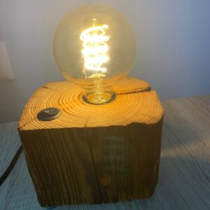 Handmade Natural Wood Table Lamp – Unique Rustic Home Decor