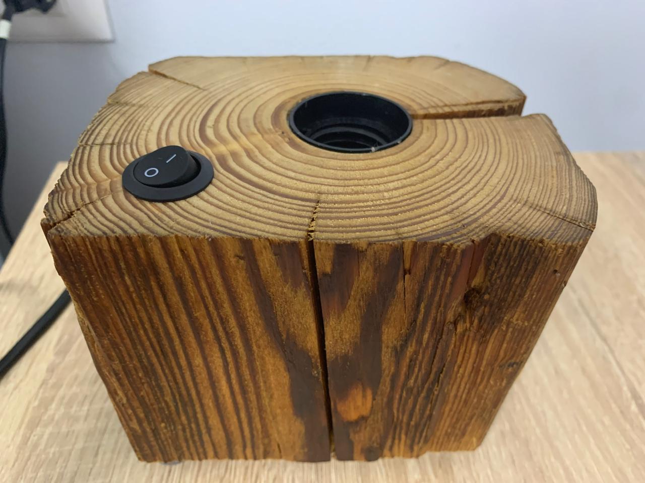 Handmade Natural Wood Table Lamp – Unique Rustic Home Decor - Image 10