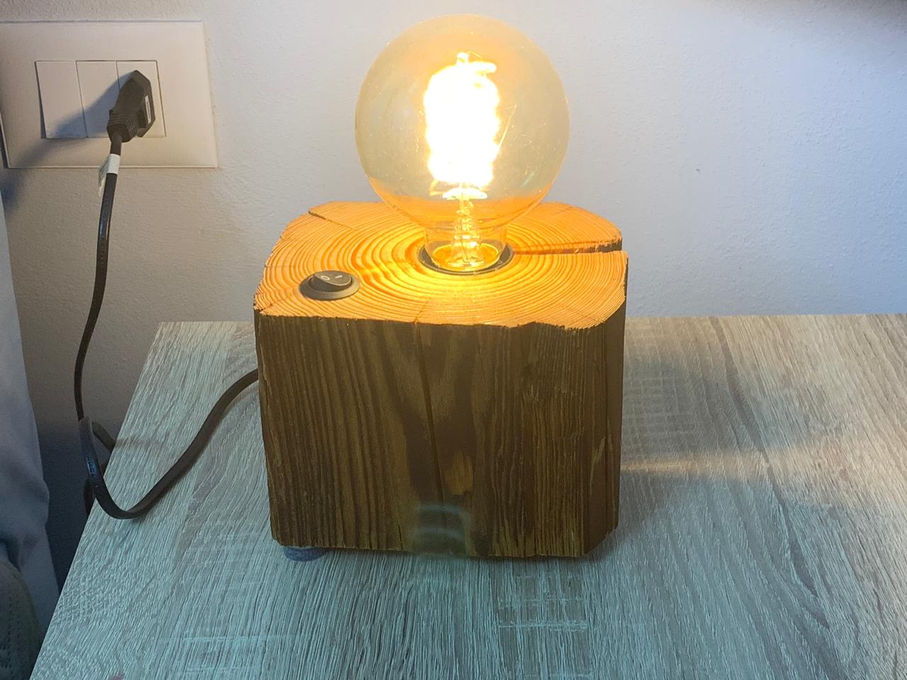 Handmade Natural Wood Table Lamp – Unique Rustic Home Decor - Image 9
