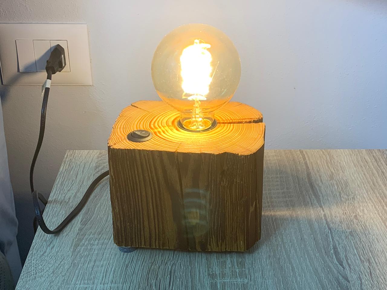 Handmade Natural Wood Table Lamp – Unique Rustic Home Decor - Image 8