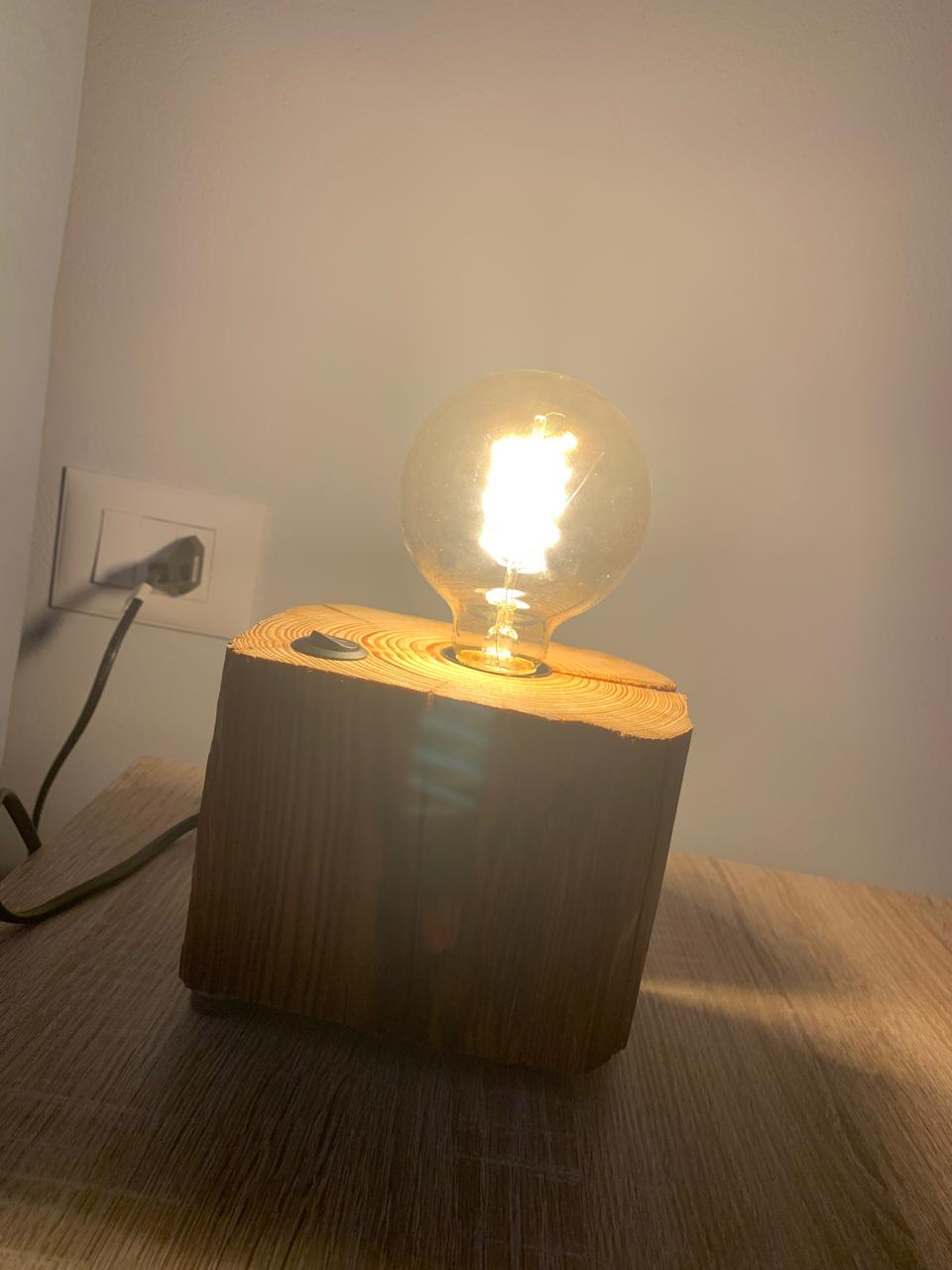Handmade Natural Wood Table Lamp – Unique Rustic Home Decor - Image 7
