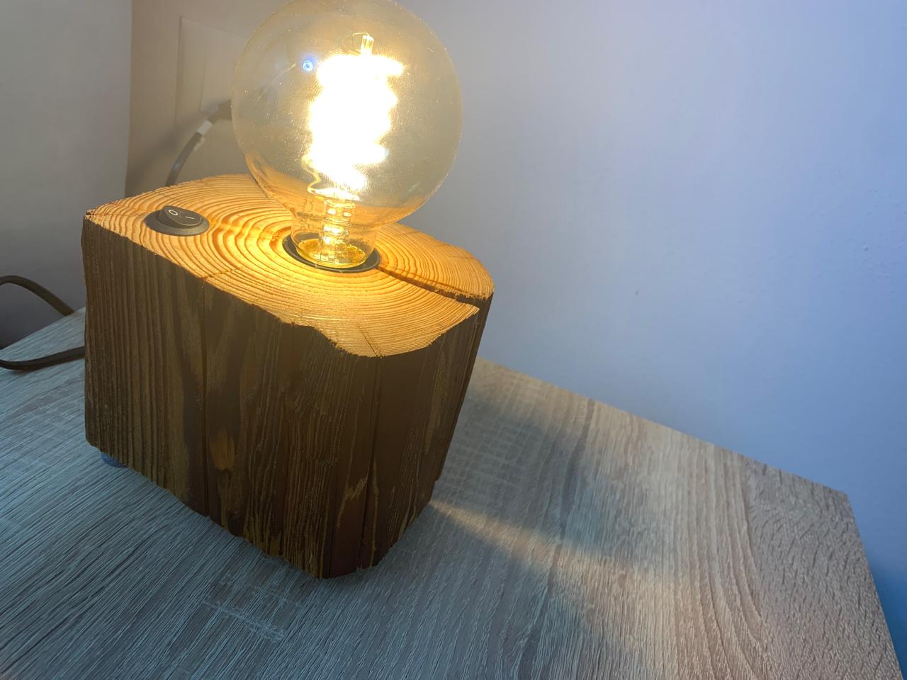 Handmade Natural Wood Table Lamp – Unique Rustic Home Decor - Image 2